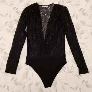 ZARA Lace Black Bodysuit Top. Size small